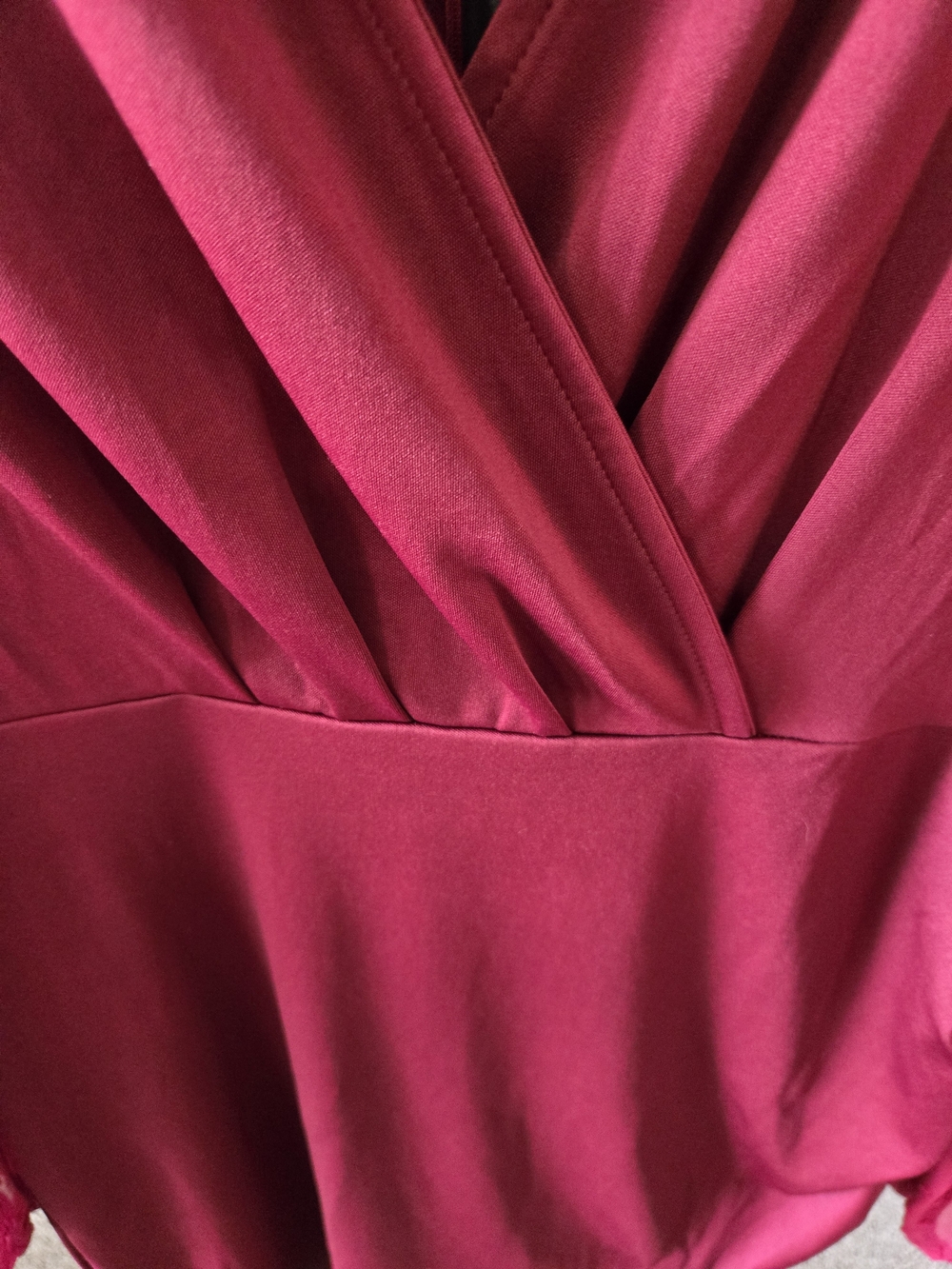 Jasambac Fuchsia Long-Sleeve Faux-Wrap Dress - Picture 4 of 5